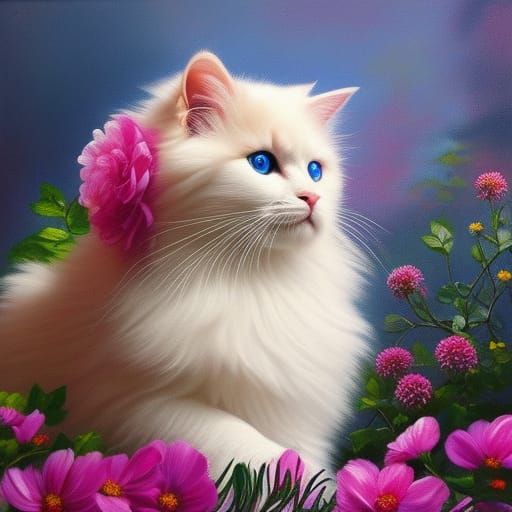 Flower Garden Cat - AI Generated Artwork - NightCafe Creator