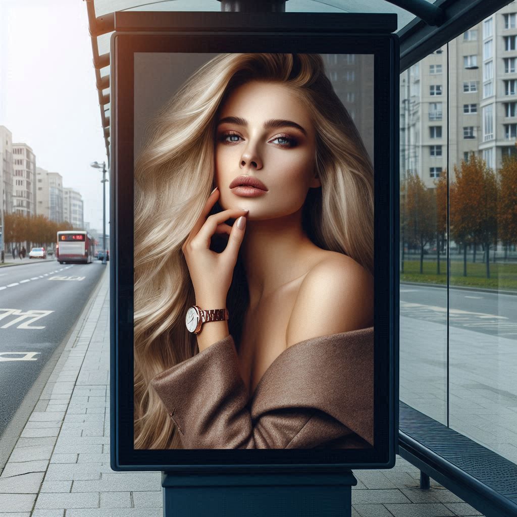 Poster at a bus stop