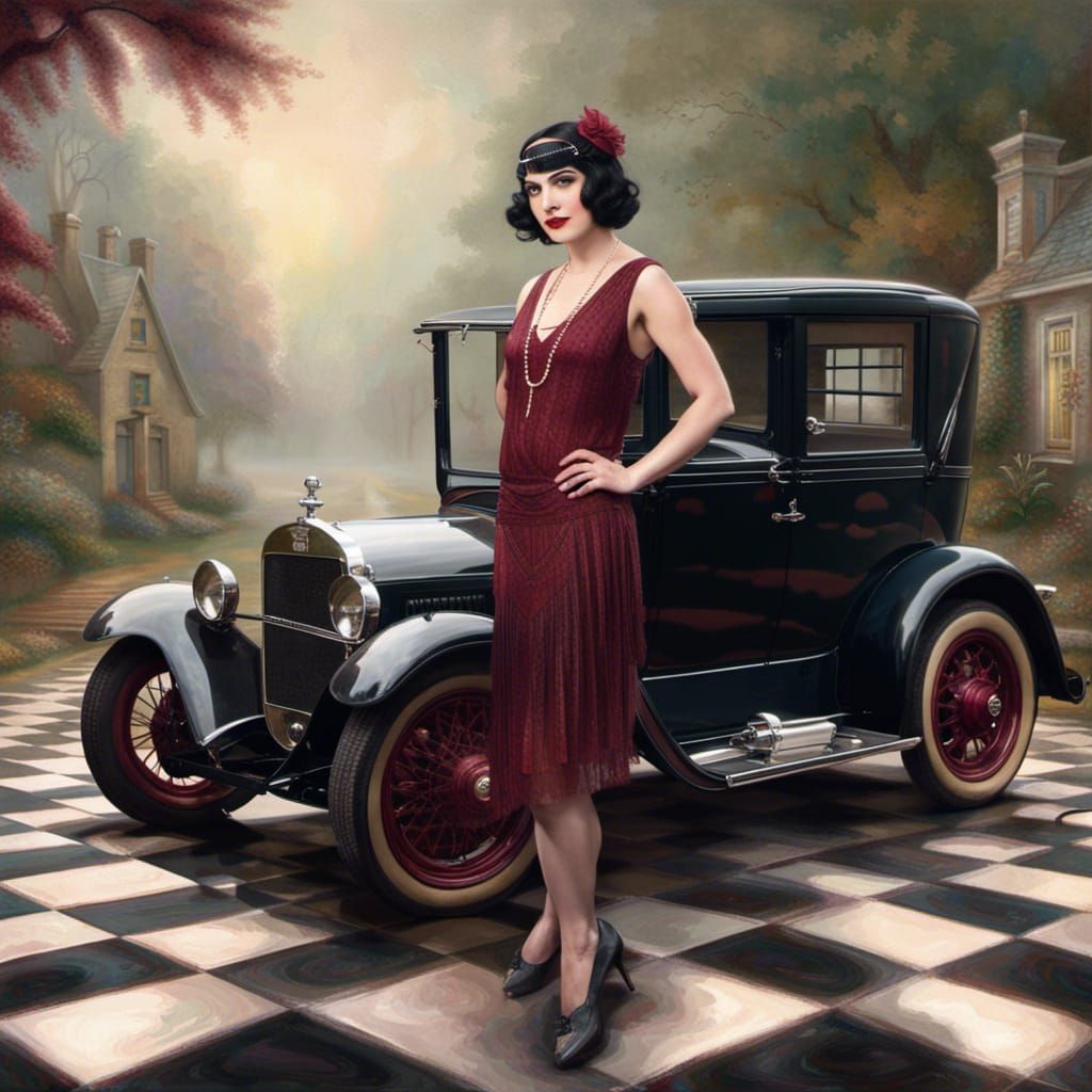 Beautiful 1920's socialite a flapper - AI Photo Generator - starryai