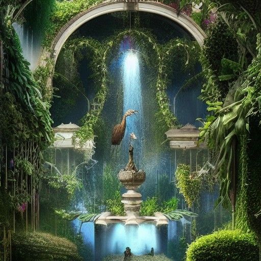 Hanging gardens and fountains