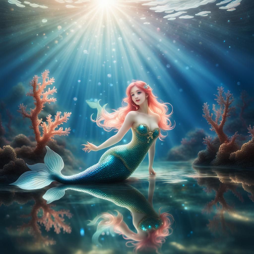 Mermaid Reflects In Underwater Lake Ai Generated Artwork Nightcafe