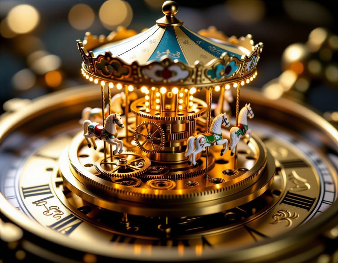 The Watchmaker's Whim：The merry-go-round keeps time.  by @NalcO