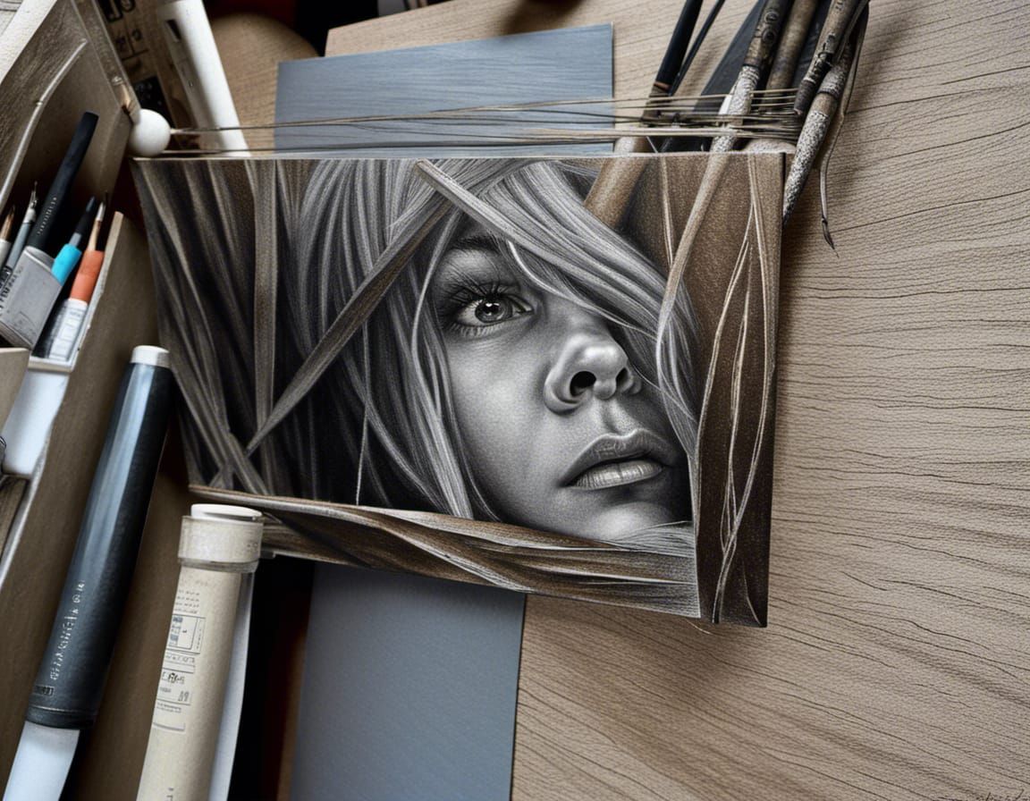 hyperdetailed charcoal drawing