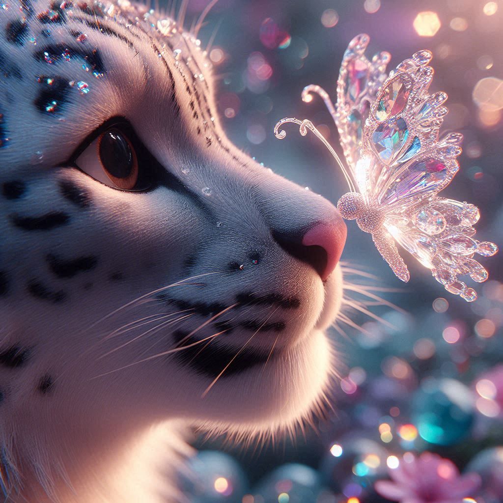 Snow Leopard meet Butterfly