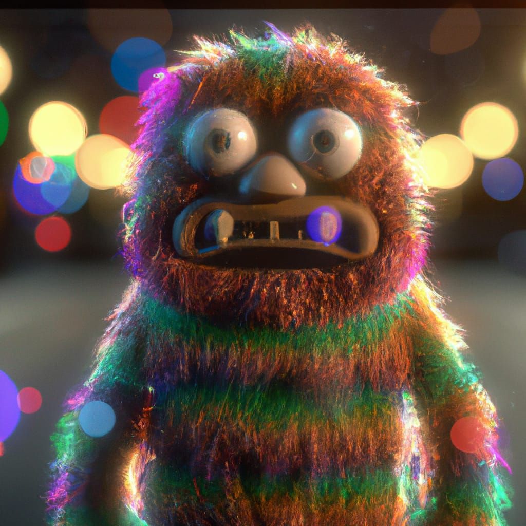 A cute and scared monster