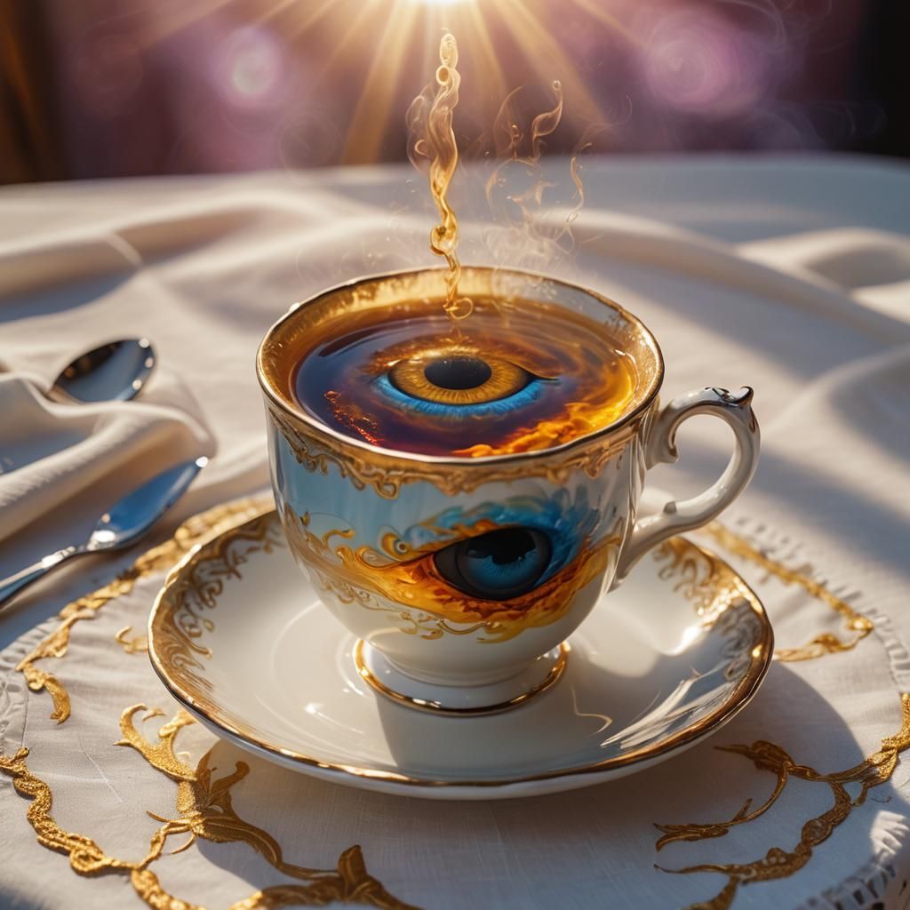 Eye in Teacup: Surreal Macro Photography