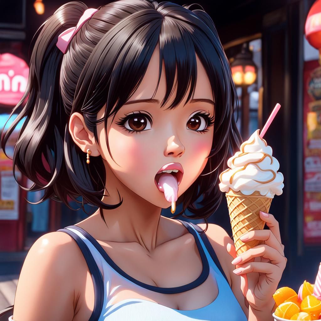 Cute Kawaii Anime Icecream Graphic · Creative Fabrica