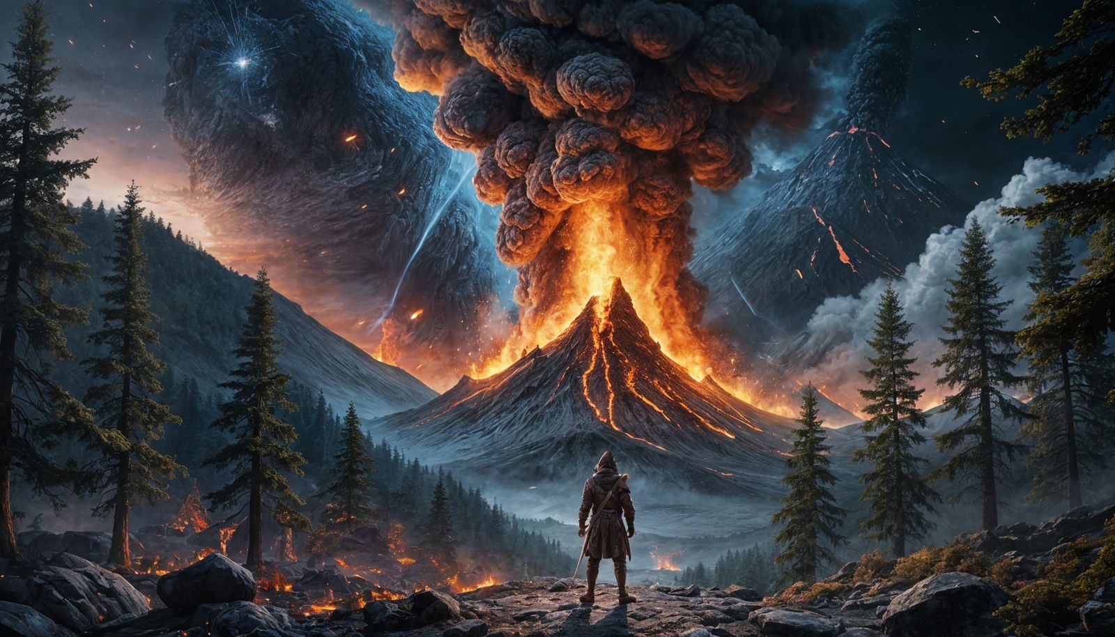 A volcano is born in the middle age  by @El fogon del Bardo