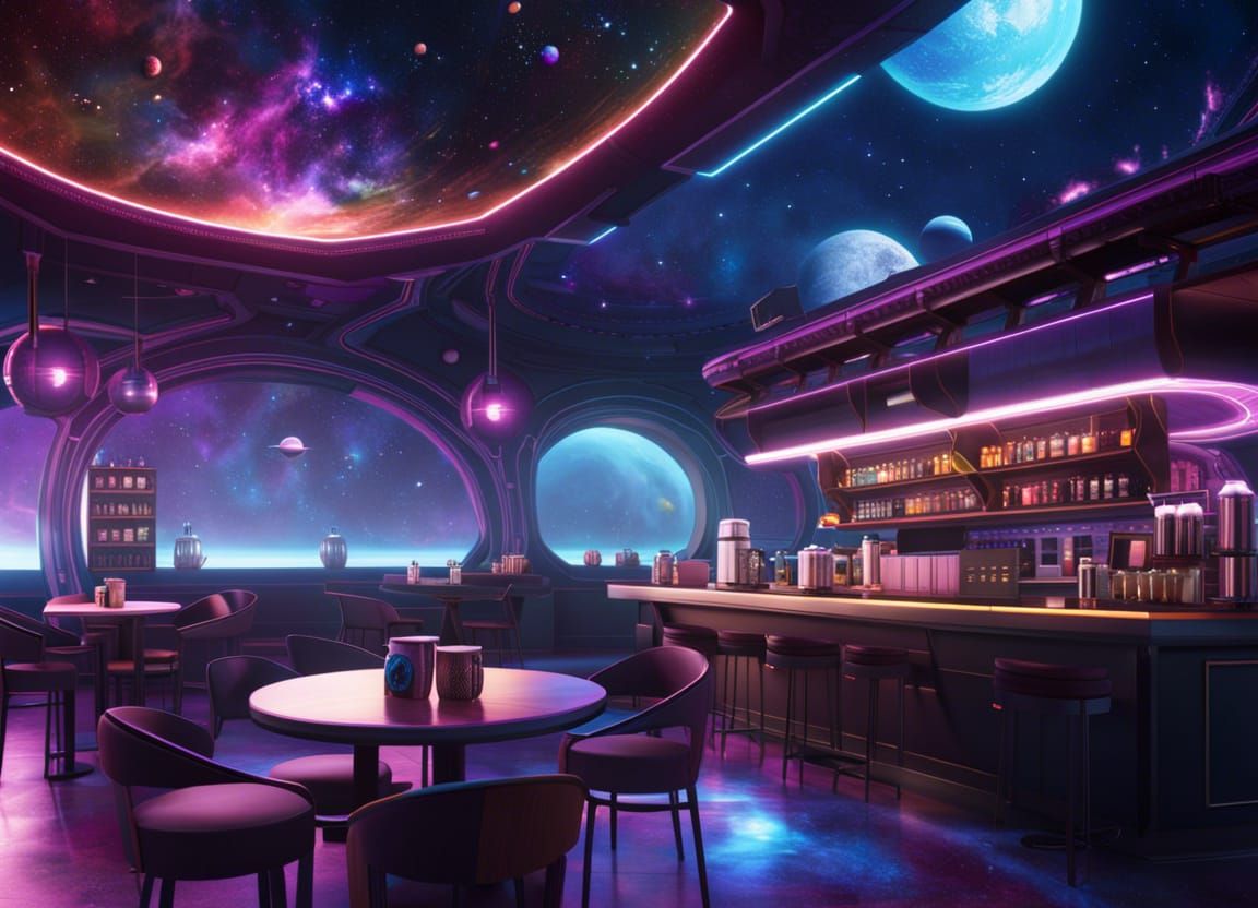 Milky Way coffee shop - AI Generated Artwork - NightCafe Creator