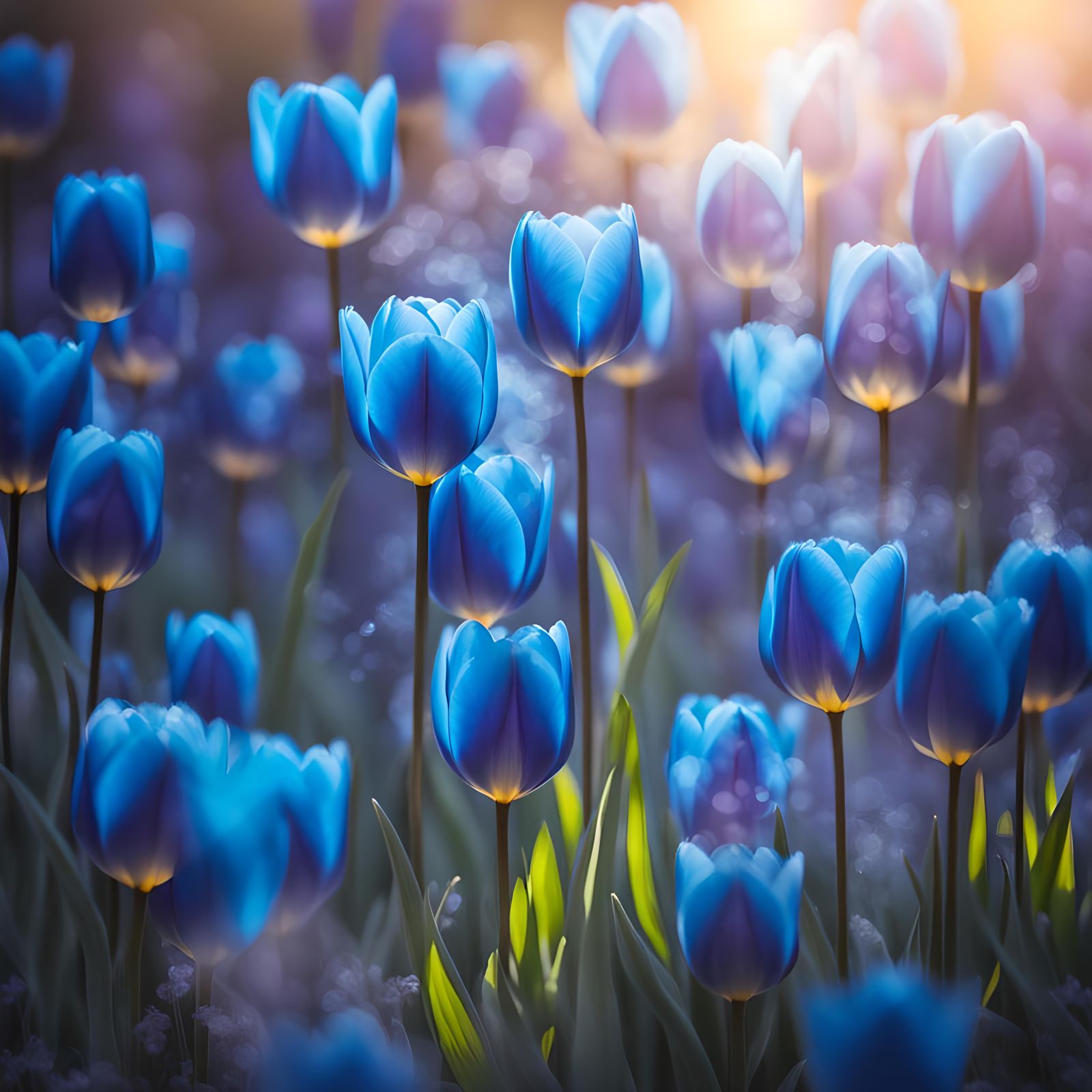 Blue Tulips - AI Generated Artwork - NightCafe Creator