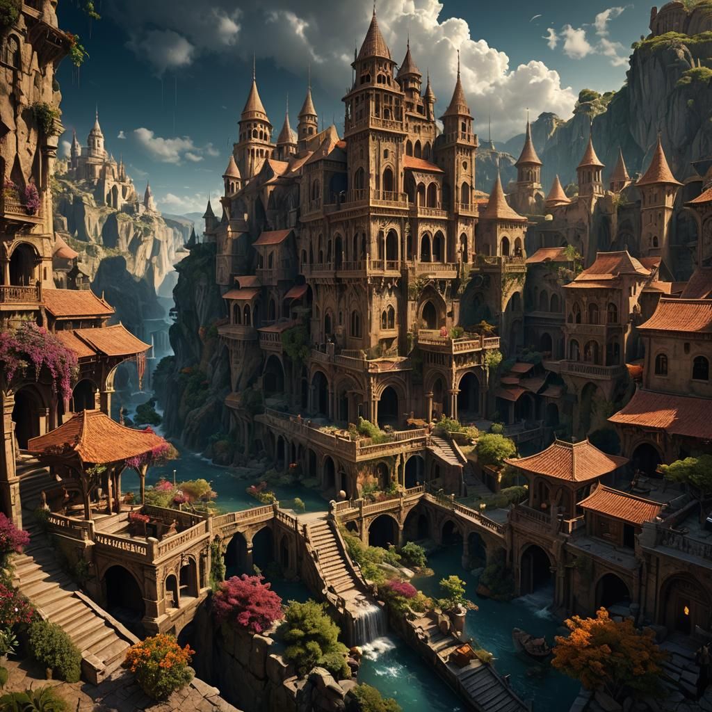 Tropical Island Beach at a Stormy Ocean