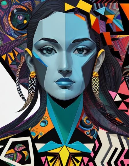 "[{(《abstract vector fractal, wave function, Zentangle, 3d s...