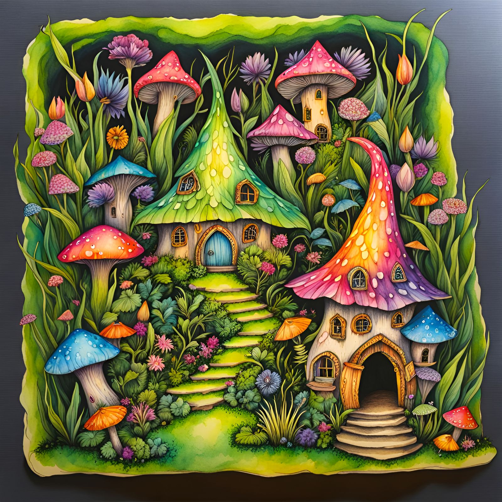 Whimsical fantasy fairy houses - AI Generated Artwork - NightCafe Creator