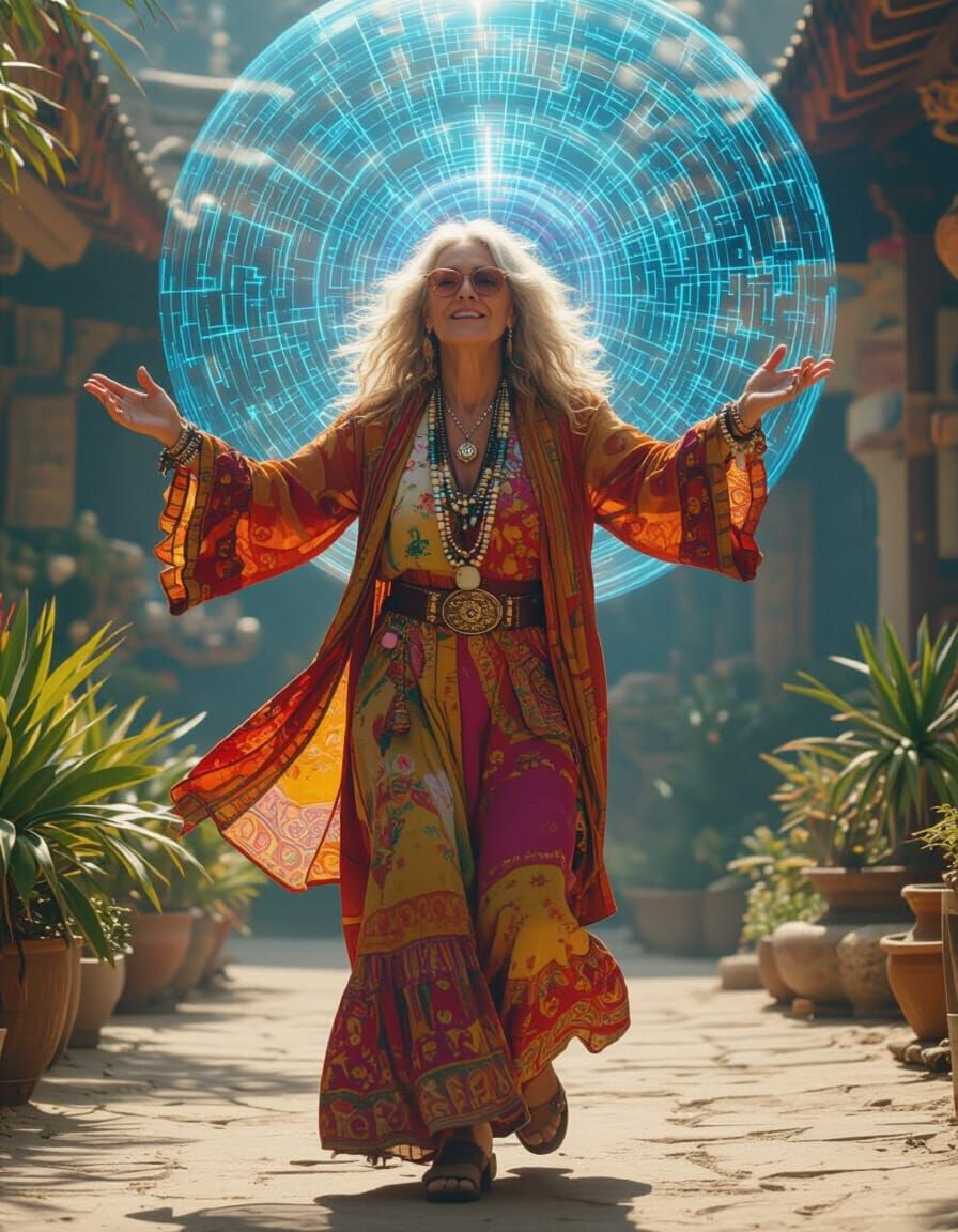 She Does a little dance.