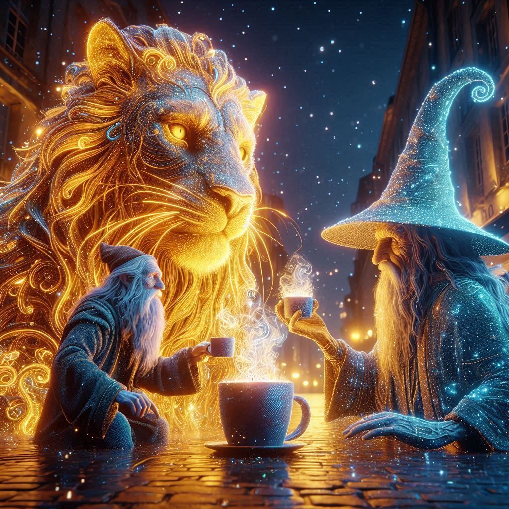 A glowing Aslan From Narnia, Great Gandalf AND Mighty Dumble...