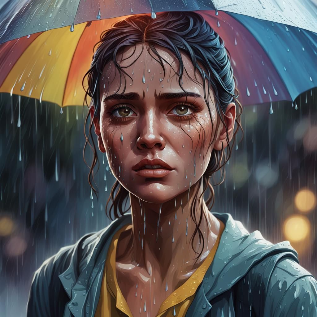 gorges girl standing in the rain with no one that loves her ...