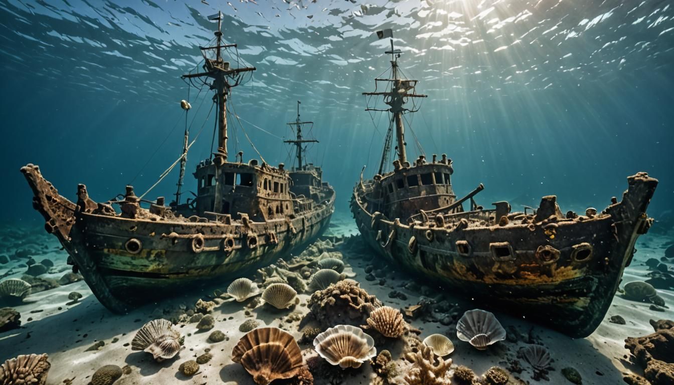 Double exposure. Two wrecks of Spanish galleys sunk on the s...