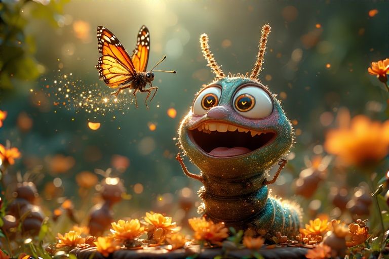 Excited, excited caterpillar