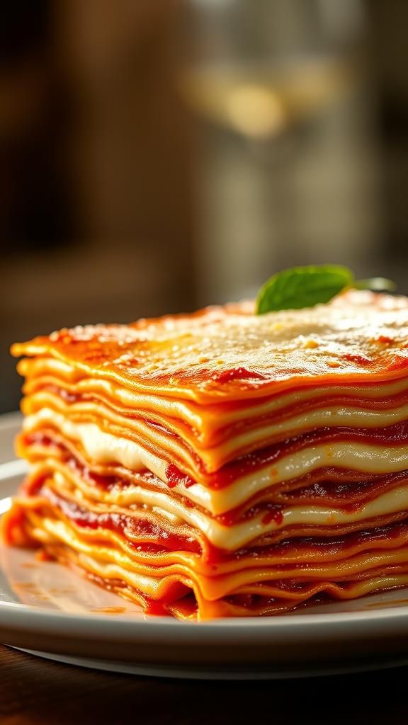 (My favorite Italian food is golden brown beautifully layered lasagna