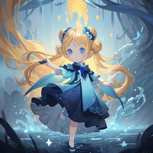 Beautiful 3-Year-Old Girl in Costume: Matte Painting