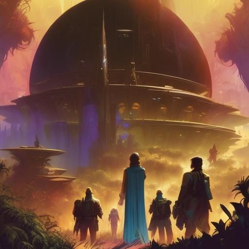<lora:Space Opera:1.0> Three Little Dark Lords Have Lost The...