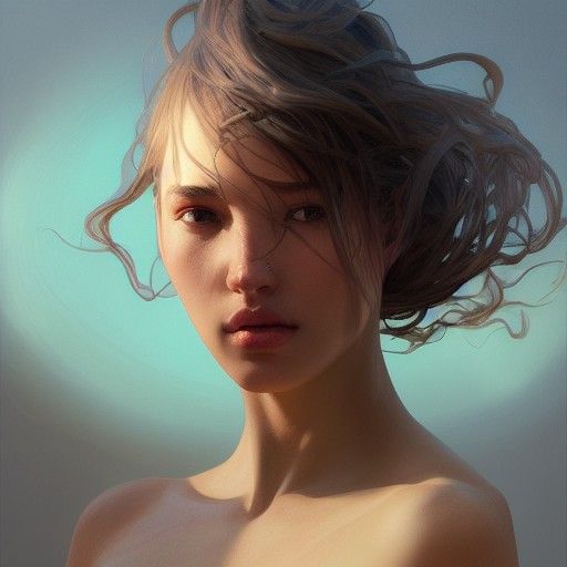 Detailed Nude Portrait in Hyperrealistic Style