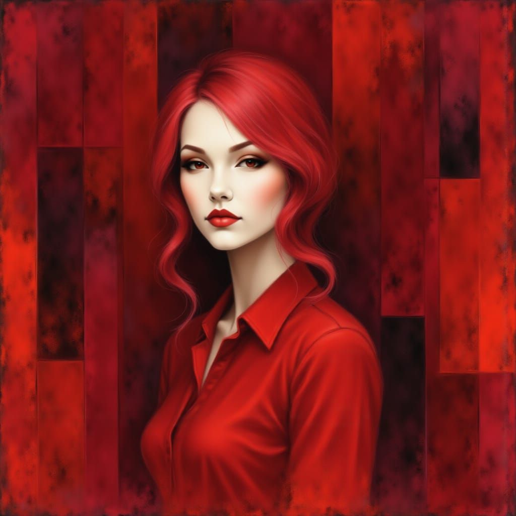 Portrait in red
