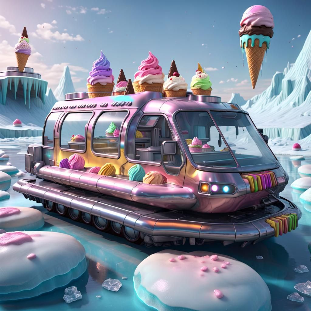 Mobile-hovercraft Ice Cream Truck Cafe  by @JoCori