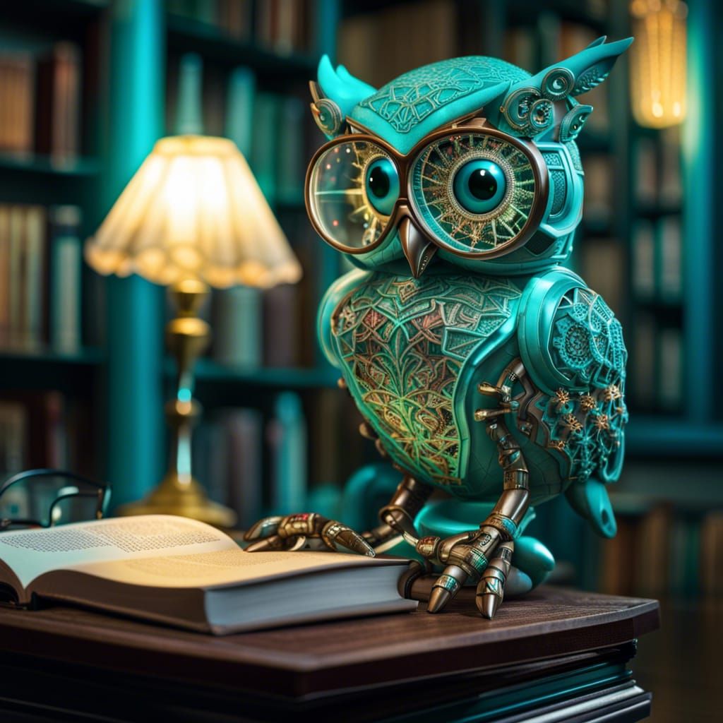 My robotic pet loves to read too!!   by @Hit moments