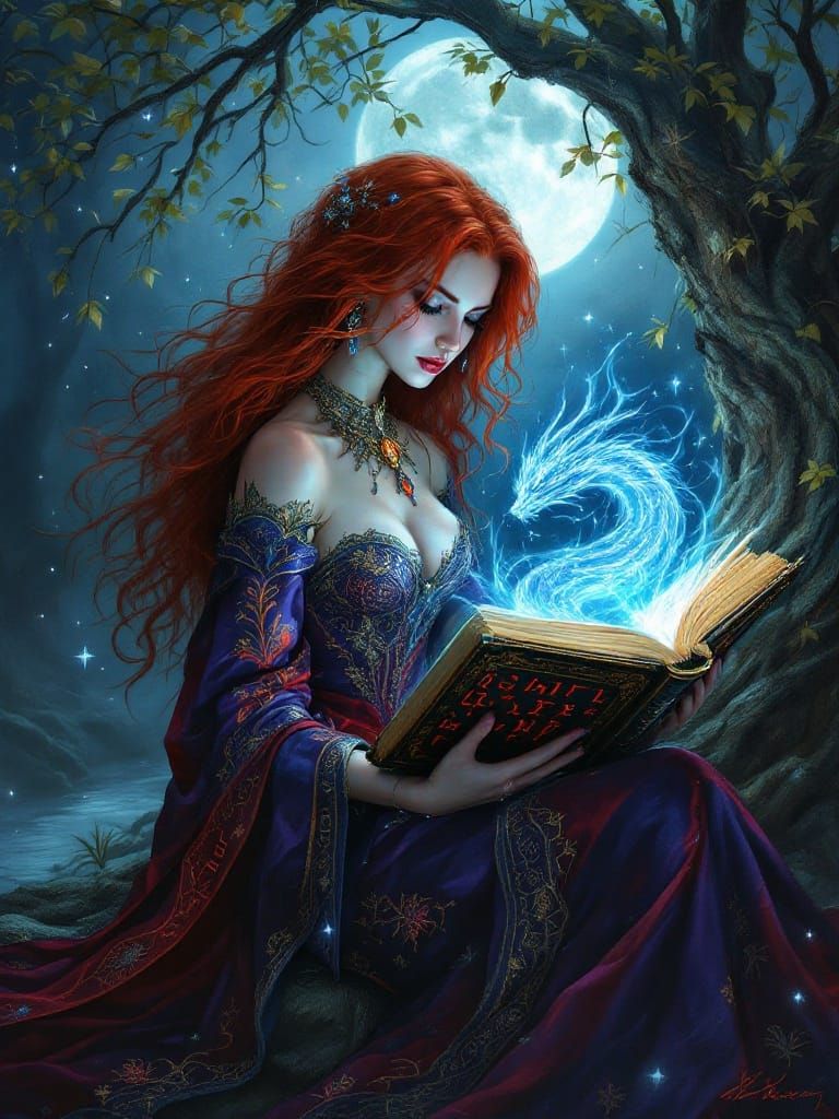 Wizard under moon   by @Roswarcus