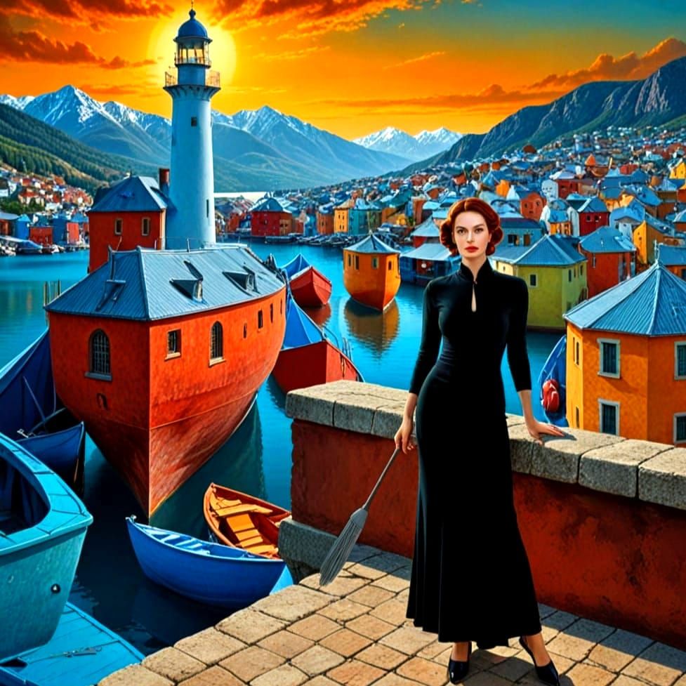 Elegant Lady Portrait in Expressive Color