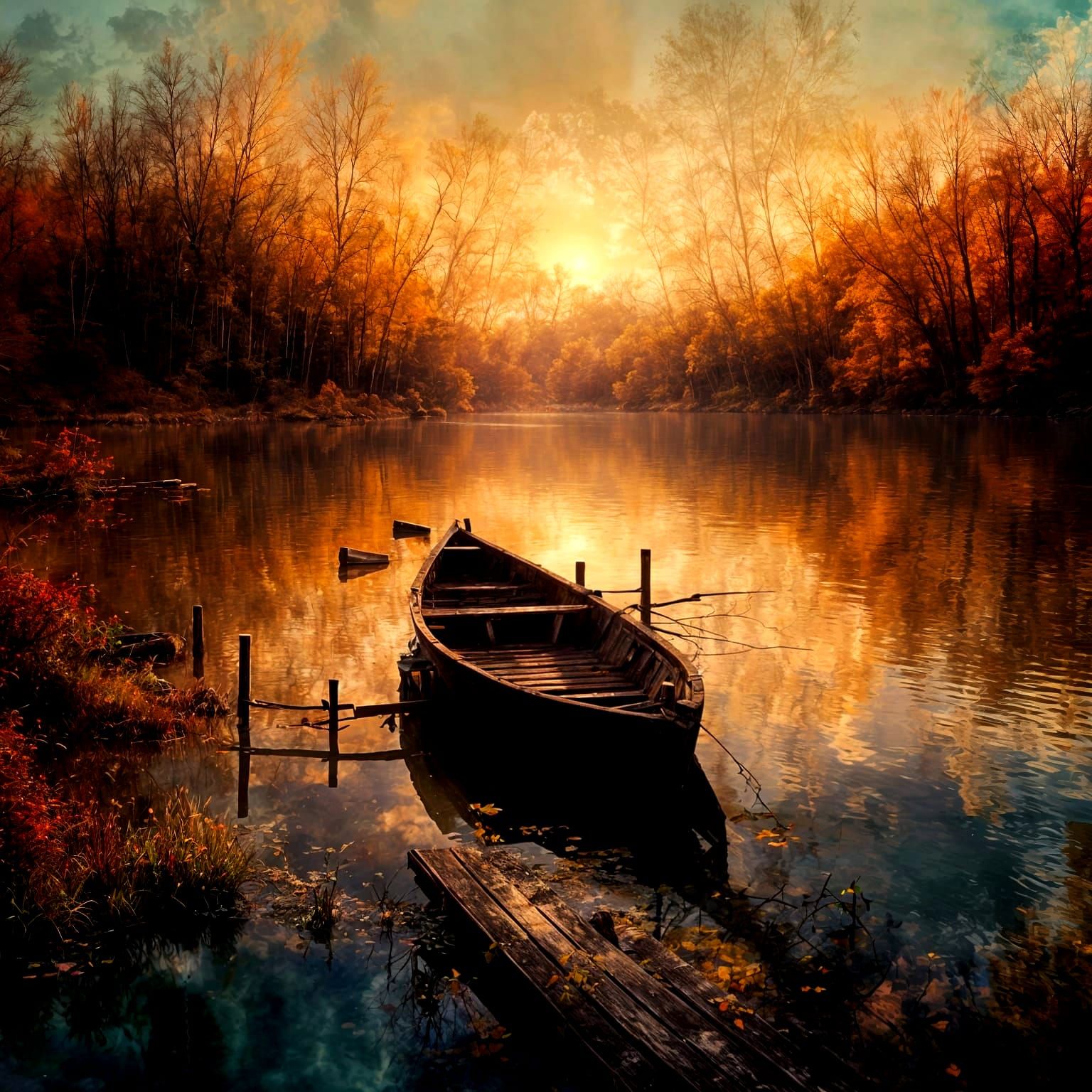 Beautiful Lake & Sunset  by @KnightofGold