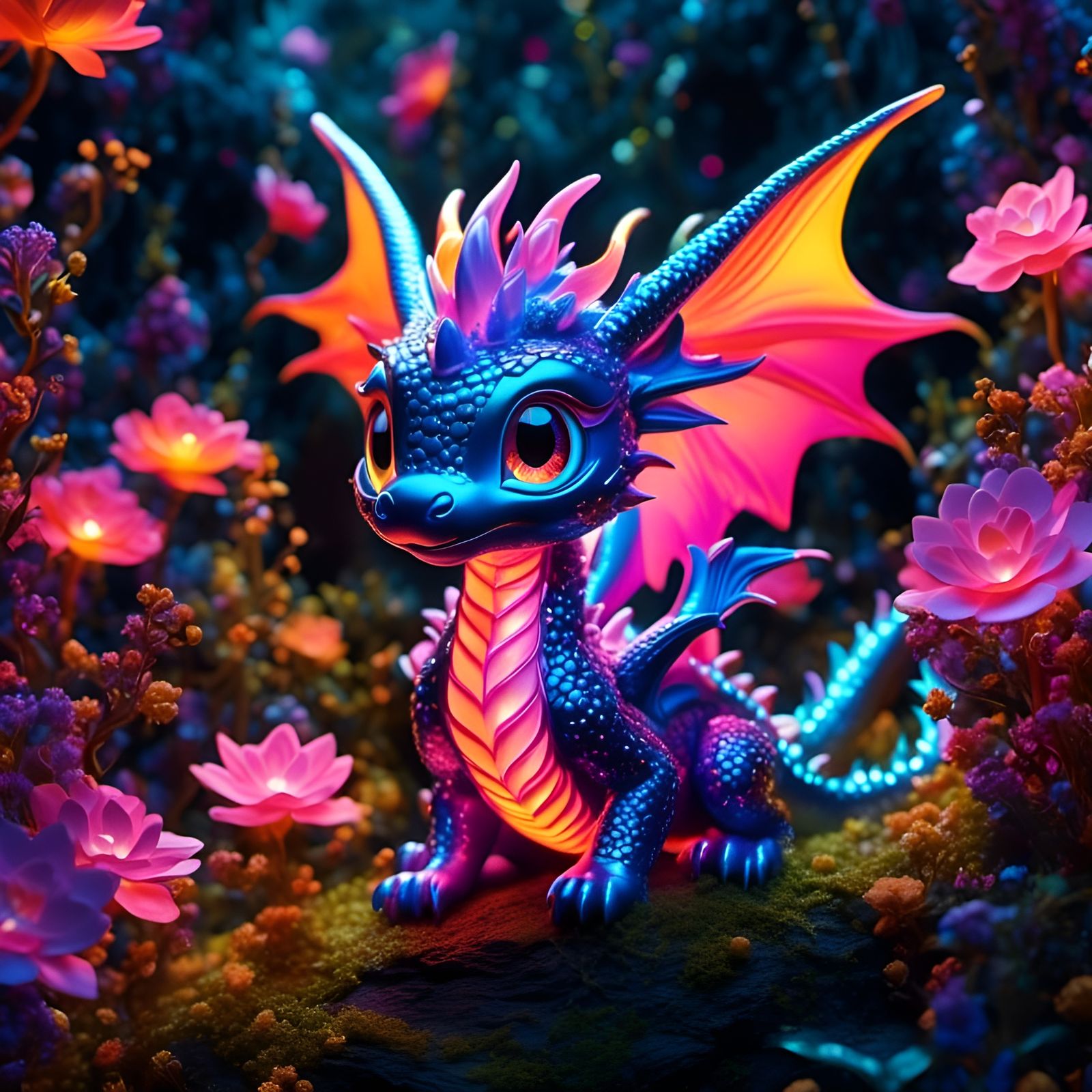 Neon Dragon - AI Generated Artwork - NightCafe Creator