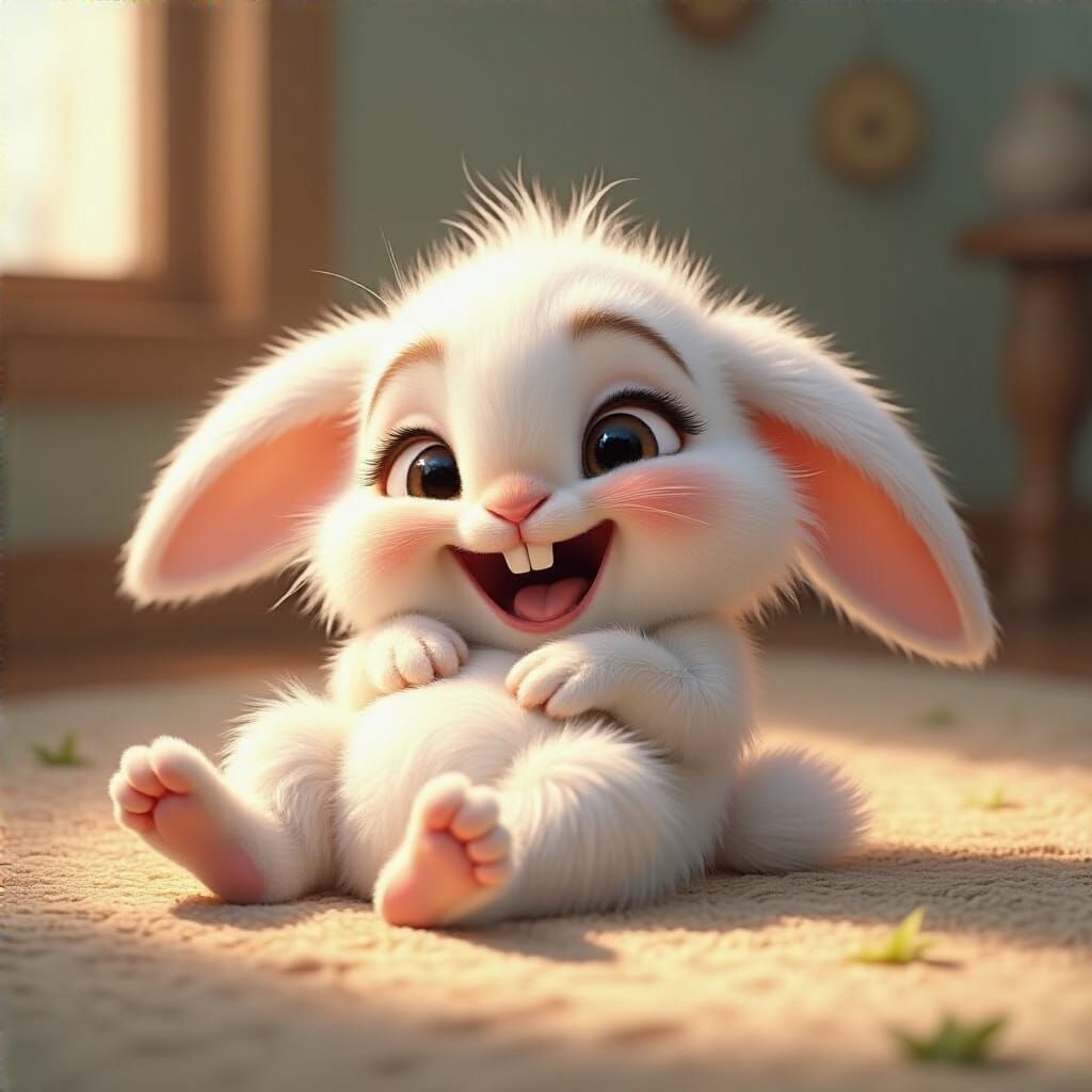Adorable Baby Bunny Laughing Hysterically: Disney CGI