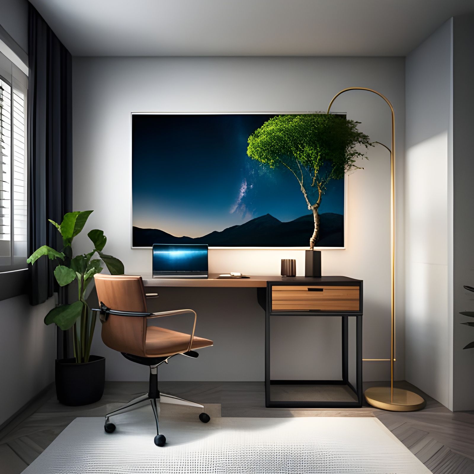 A computer setup in a teenager's high end dark but messed ro...