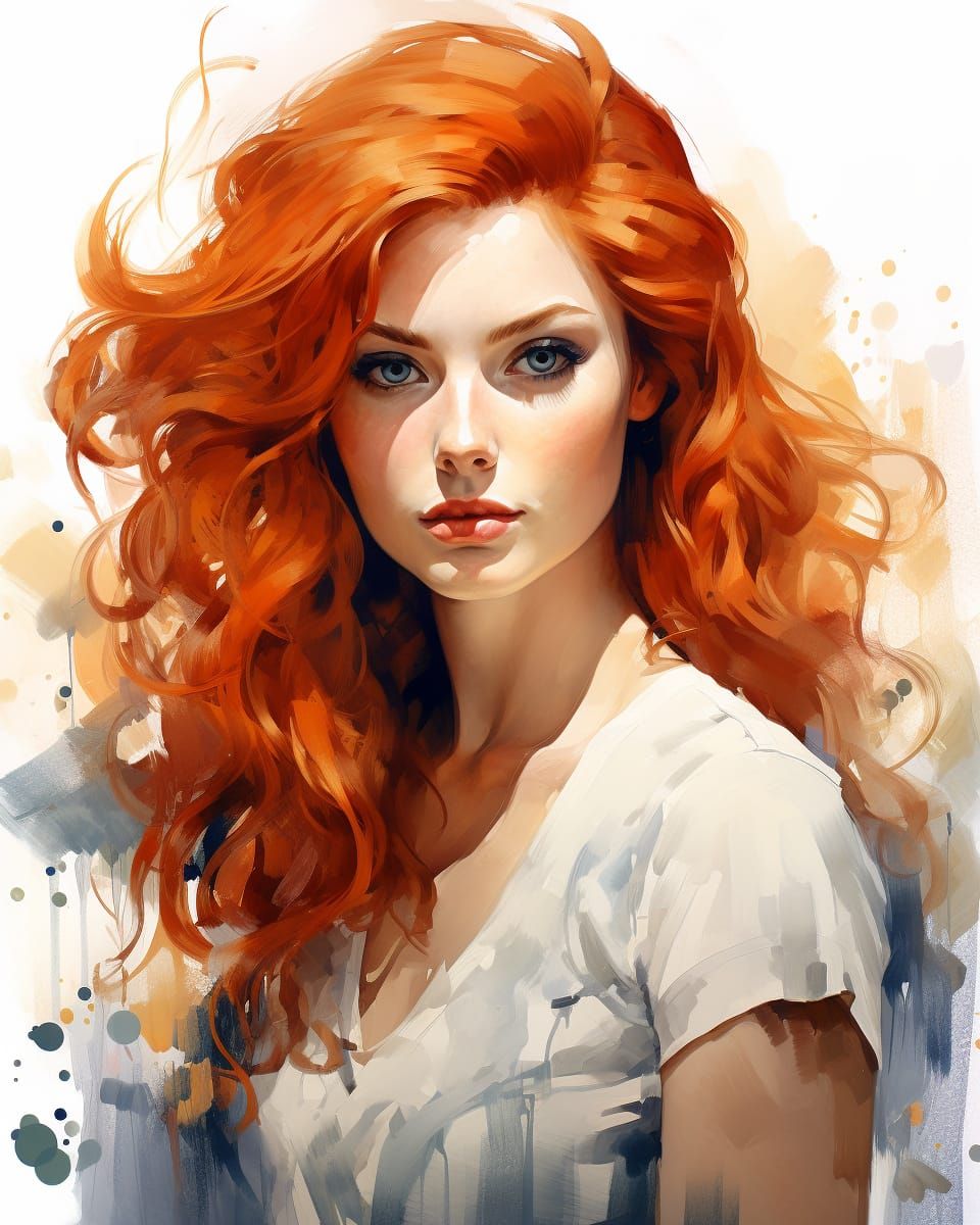 Beautiful Redhead - AI Generated Artwork - NightCafe Creator