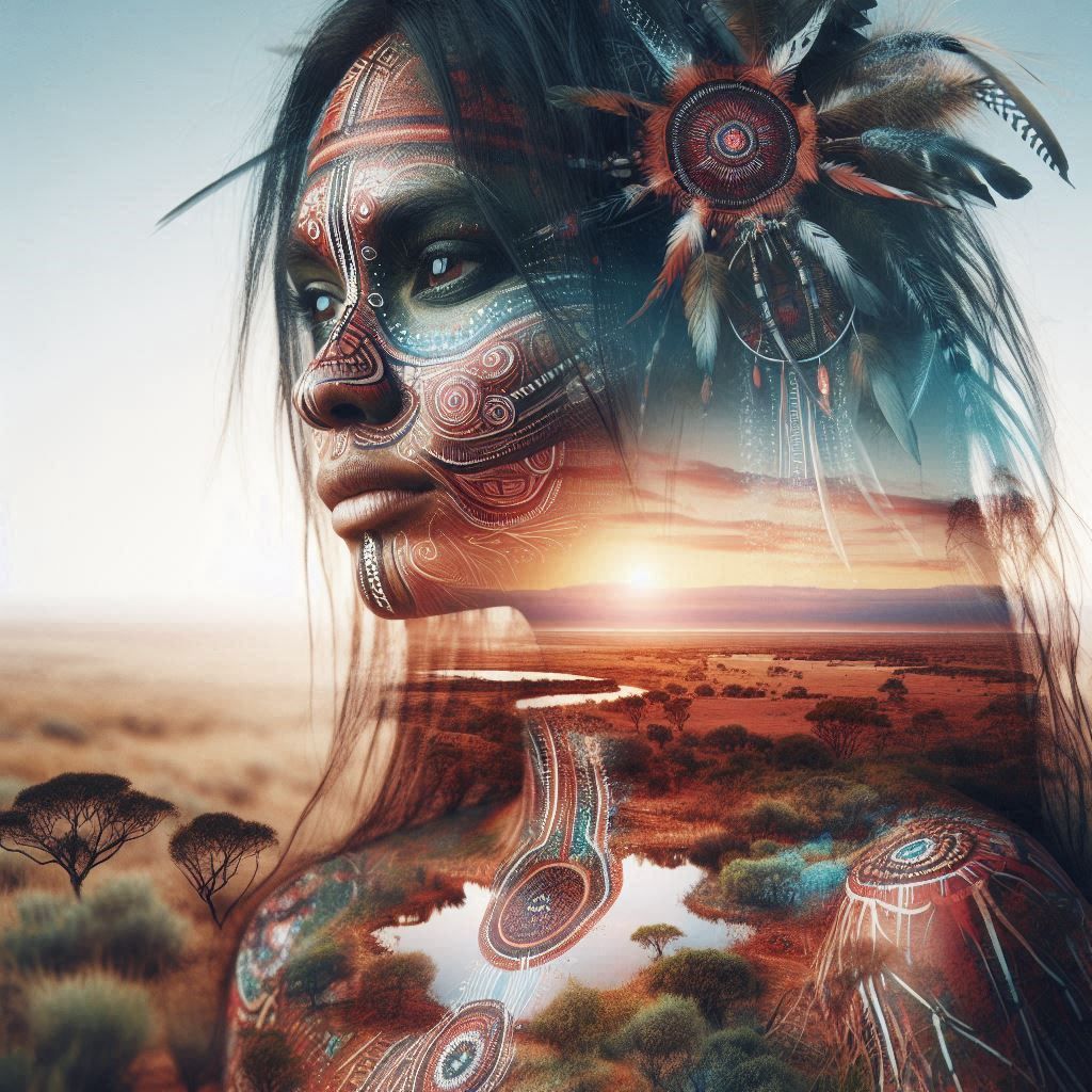 double exposure beautiful fantasy portrait landscape..