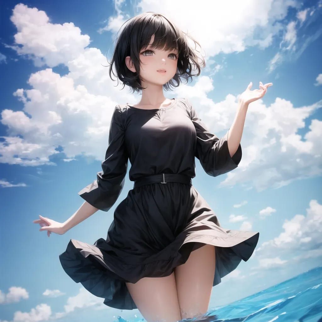 Moon happy in the clouds