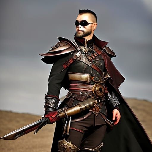 Steampunk action hero vampire slayer monster hunter captain ...