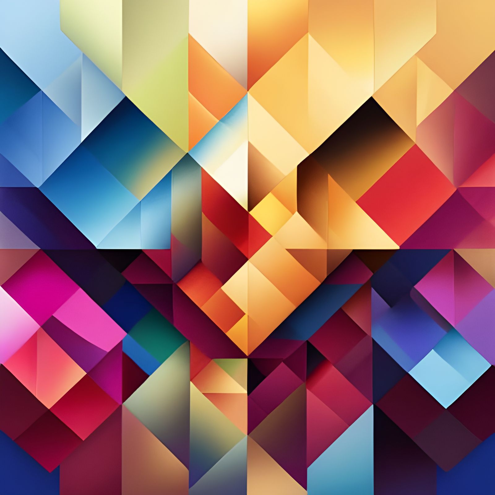 Geometric abstract art, squares, triangles AI Generated Artwork