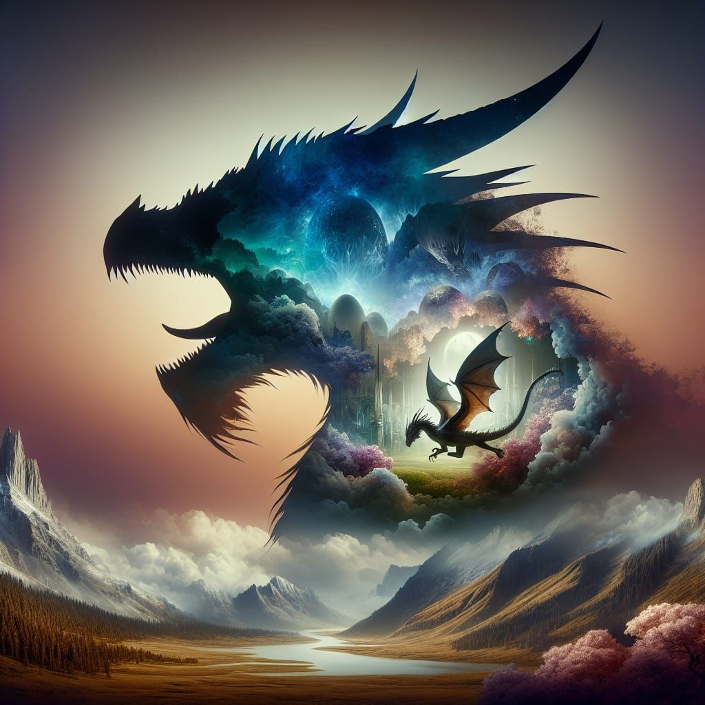 Double exposure dragons