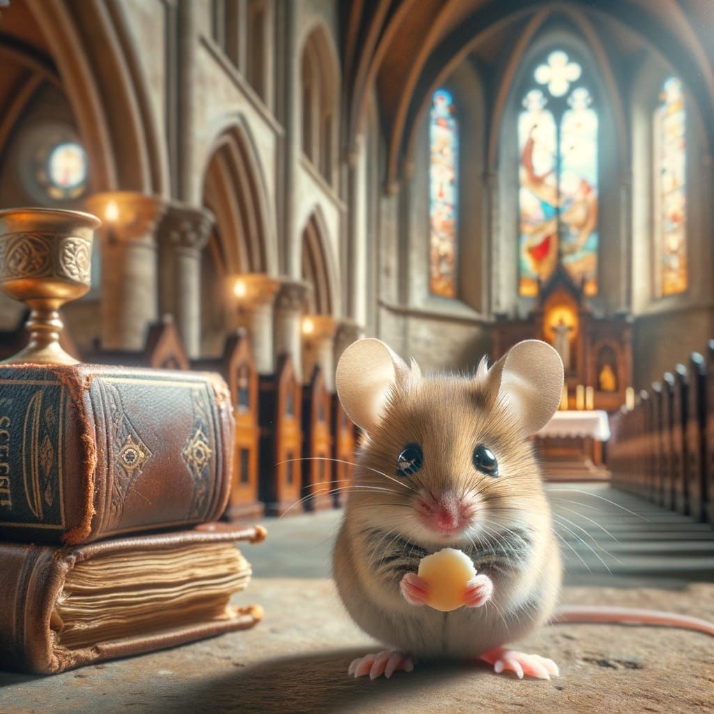 Tiny church mouse  by @Cat