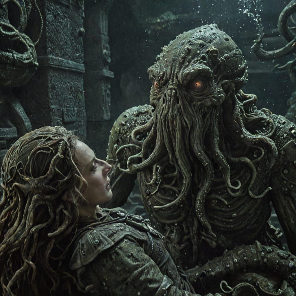 Terrifying cosmic horror creations I just made of Cthulhu.