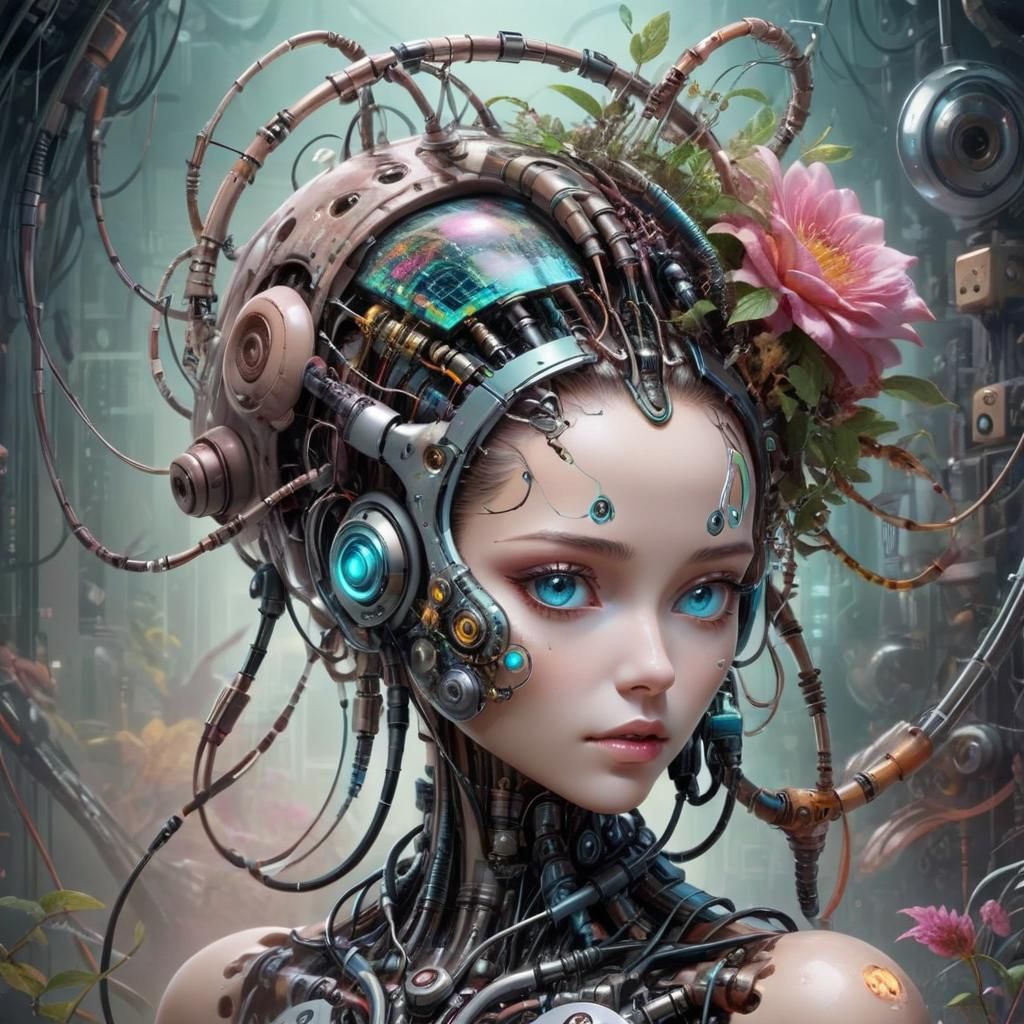 Integrated Android/Human/Plant Being   by @Melanie Rhoades 