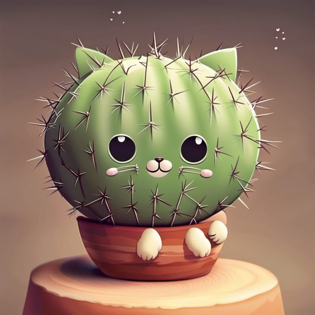 Cute Catcus - AI Generated Artwork - NightCafe Creator