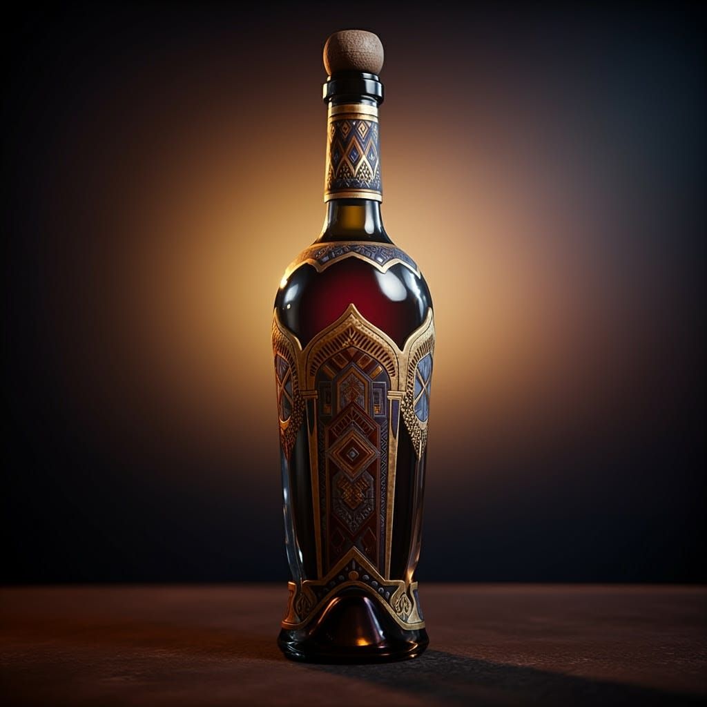 Crystal Wine Bottle in Ancient Tradition