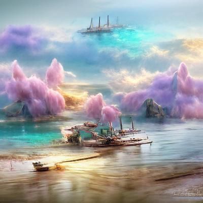 Fantasy pastel seascape