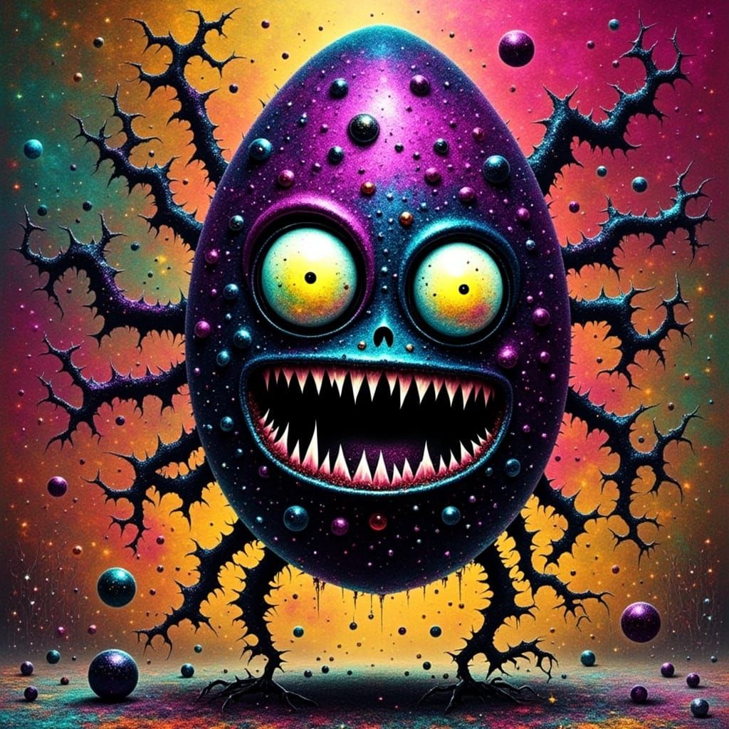 <lora:GLITTERGORE:1.0> Angry Egg