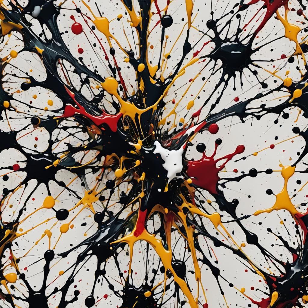 Ink Splatter in Abstract Expressionism Style