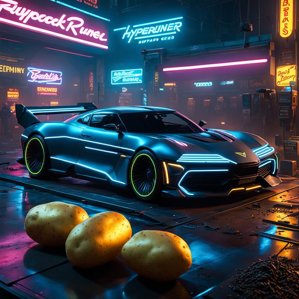 A potato family buying a car